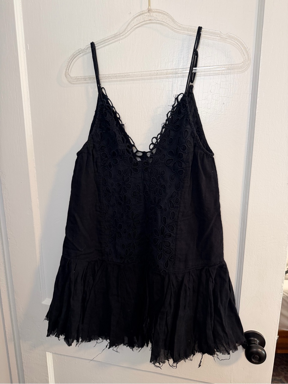 Free people black eyelet embroidered boho mini dress - Picture 5 of 7